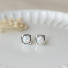 Load image into Gallery viewer, Lilo Studs- Silver/Opal
