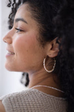 Load image into Gallery viewer, Lumi Hoops - Gold/Pearl/Pink Opalite
