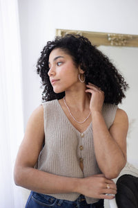 Demi Necklace - Gold / Pink Opal