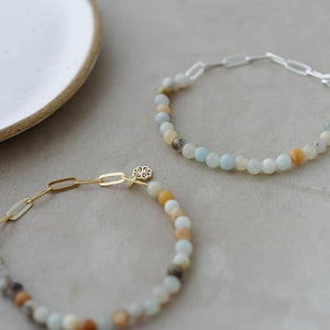 Lysa Bracelet - Gold/Amazonite