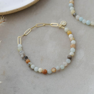 Lysa Bracelet - Gold/Amazonite