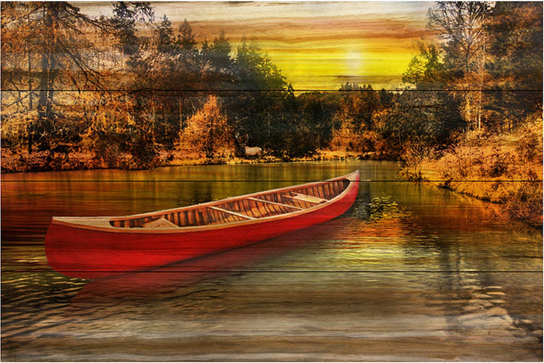 Red Canoe Wall Art