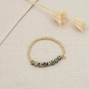 Maxie Bracelet - Gold/Dalmatian Jasper