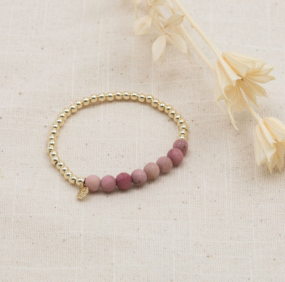 Maxie Bracelet - Gold/Pink Rhodonite