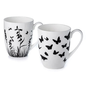 'Meadow Silhouette' Mug Pair