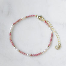 Load image into Gallery viewer, Mira Bracelet- Gold/Pink Rhodonite/Pearl
