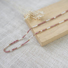 Load image into Gallery viewer, Mira Necklace- Gold/Pink Rhodonite/Pearl
