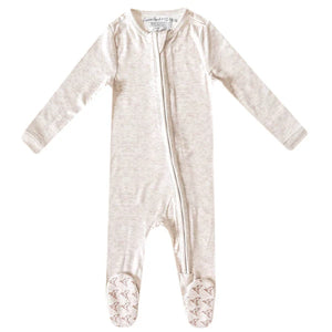 Footie Zip-Up Jammies - Oat