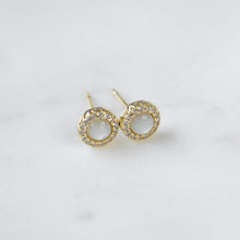 Load image into Gallery viewer, Odette Studs - Gold/Mother Of Pearl/Clear
