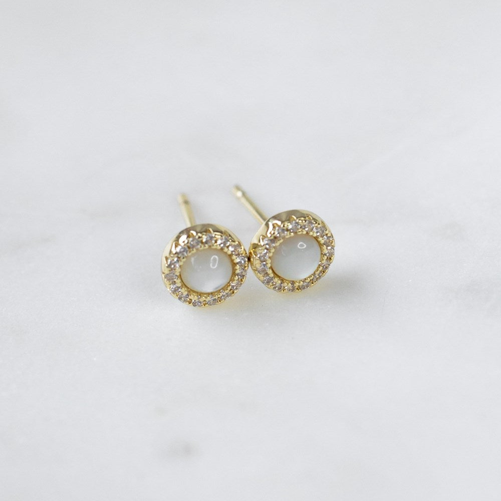 Odette Studs - Gold/Mother Of Pearl/Clear