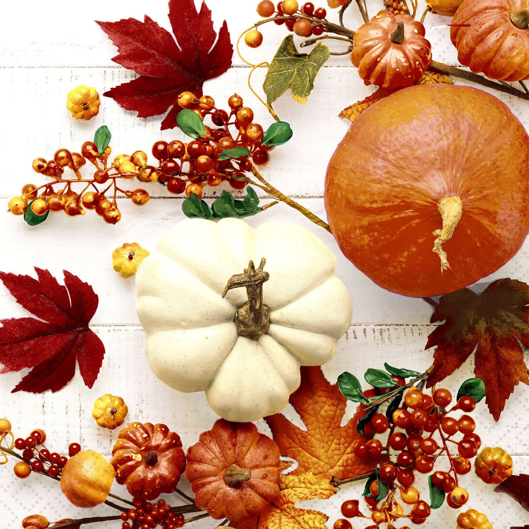 Pumpkins & Leaves Cocktail Napkins