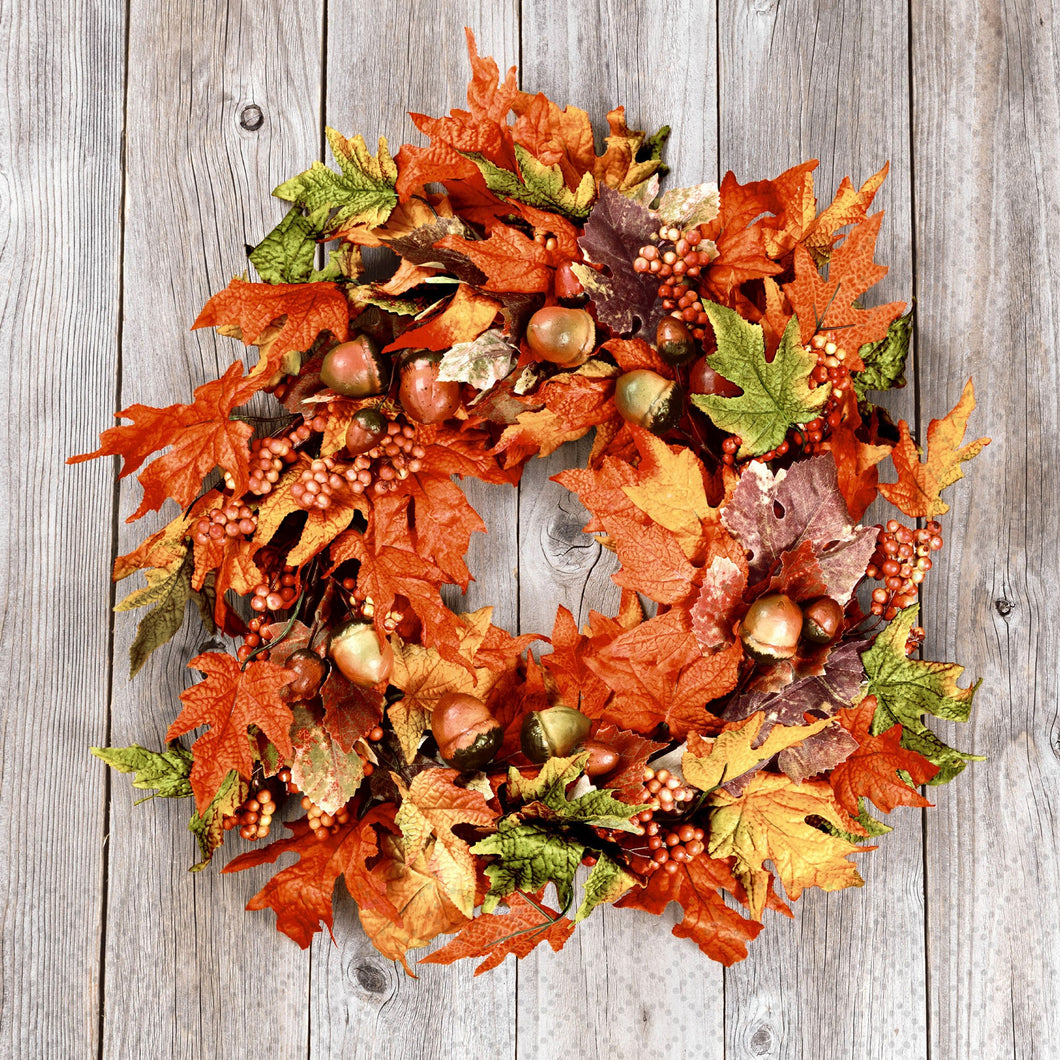 Leaf Wreath Luncheon Napkins