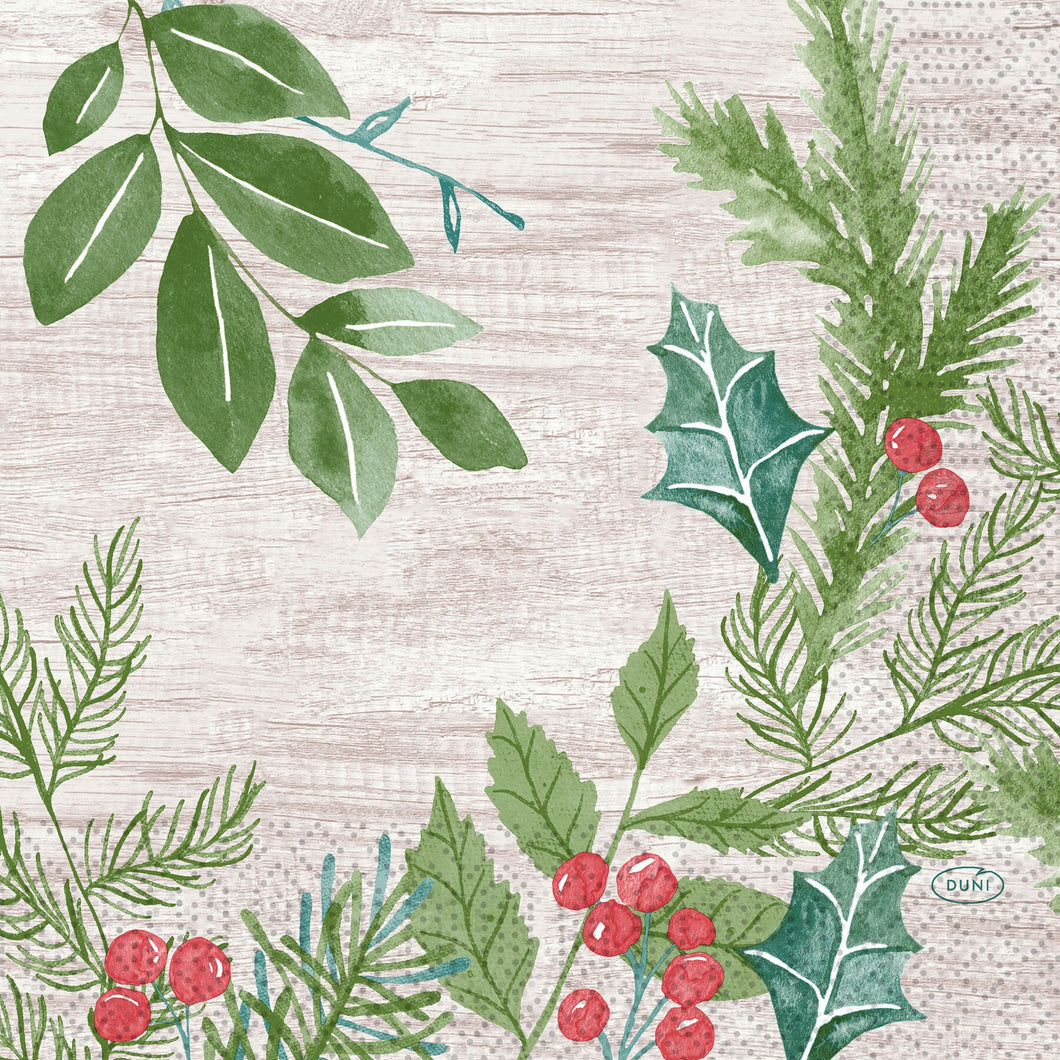 Winter Greenery Luncheon Napkins