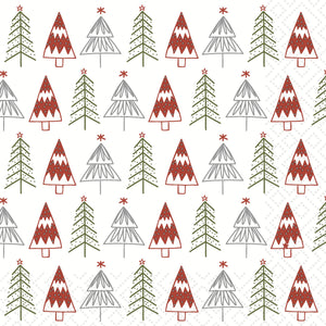 Fun Red Trees Cocktail Napkins