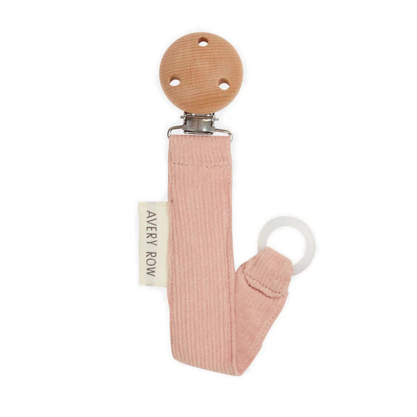 Pacifier Clip - Pink Corduroy