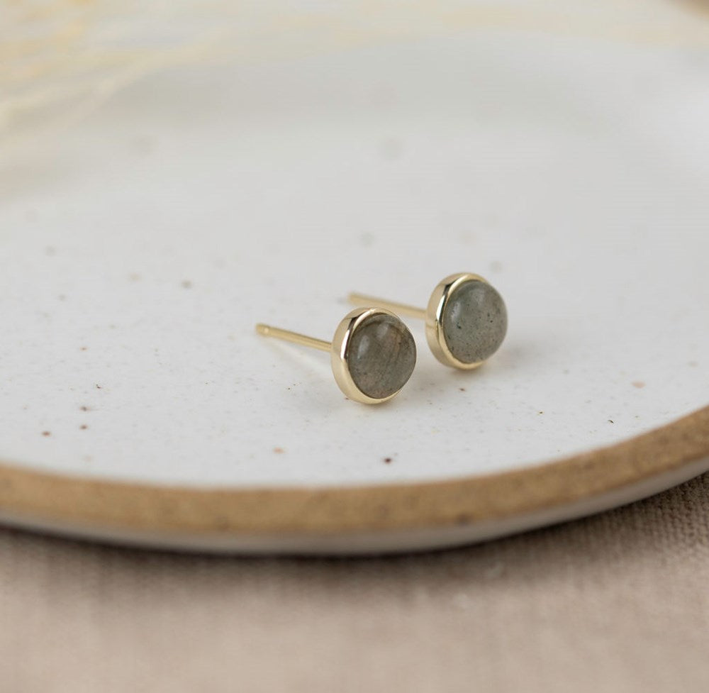 Phia Studs -Gold/Labradorite