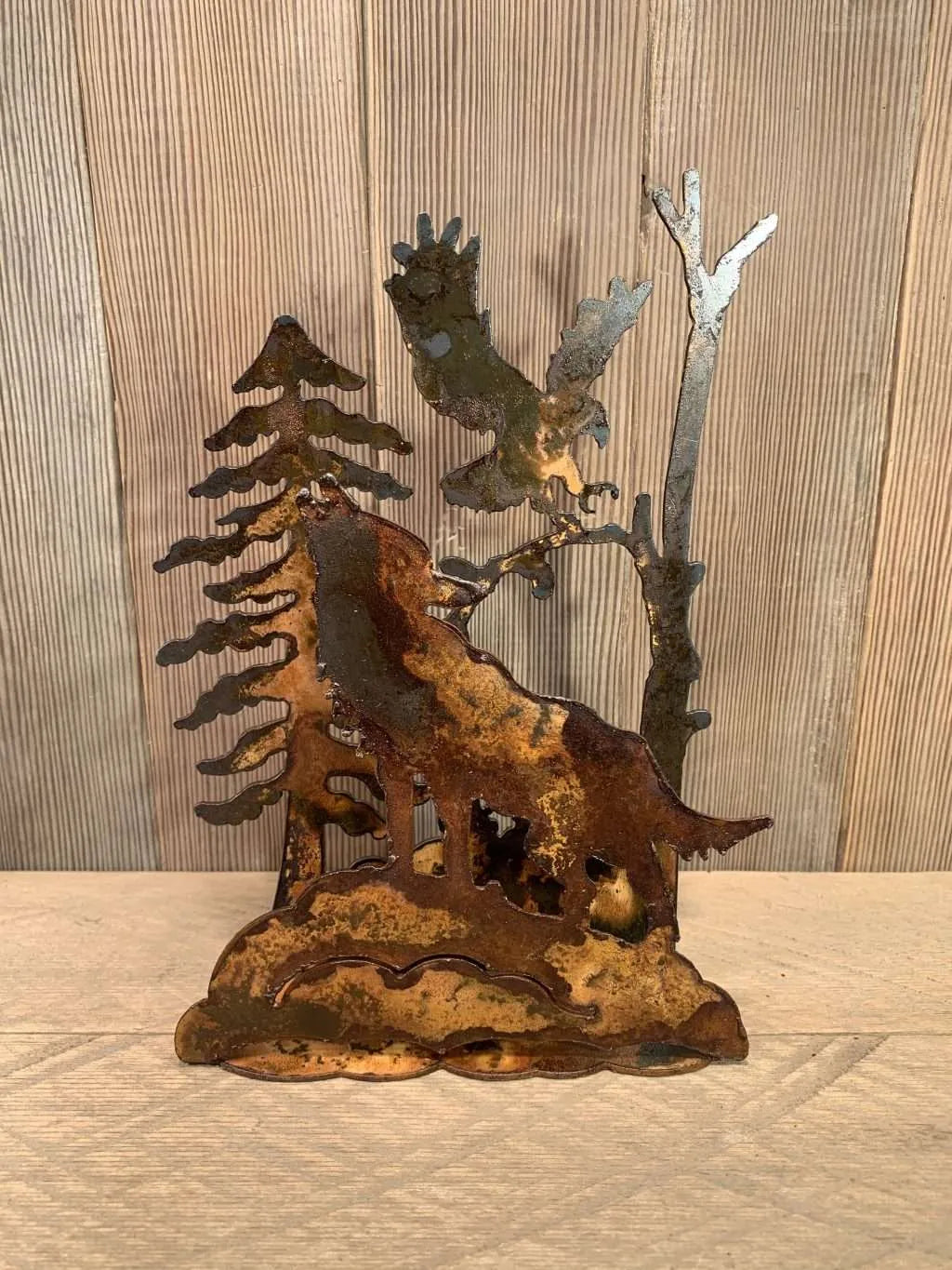 Rusted Wolf Sconce/Napkin Holder