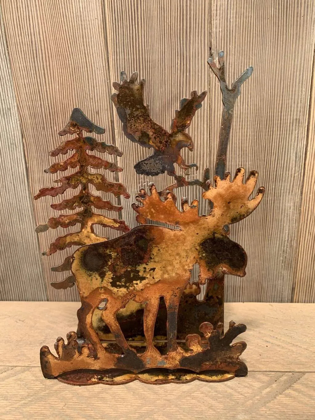 Rusted Moose Sconce/Napkin Holder