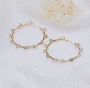 Pritti Hoops - Gold/Labradorite