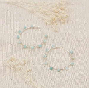 Pritti Hoops - Silver/Amazonite