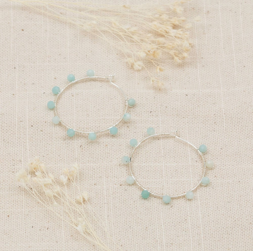 Pritti Hoops - Gold/Amazonite