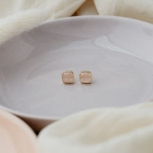 Load image into Gallery viewer, Quinn Studs- Gold/Rose Quartz
