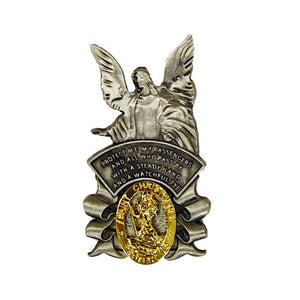 Guardian Angel With Gold St. Christopher Visor Clip