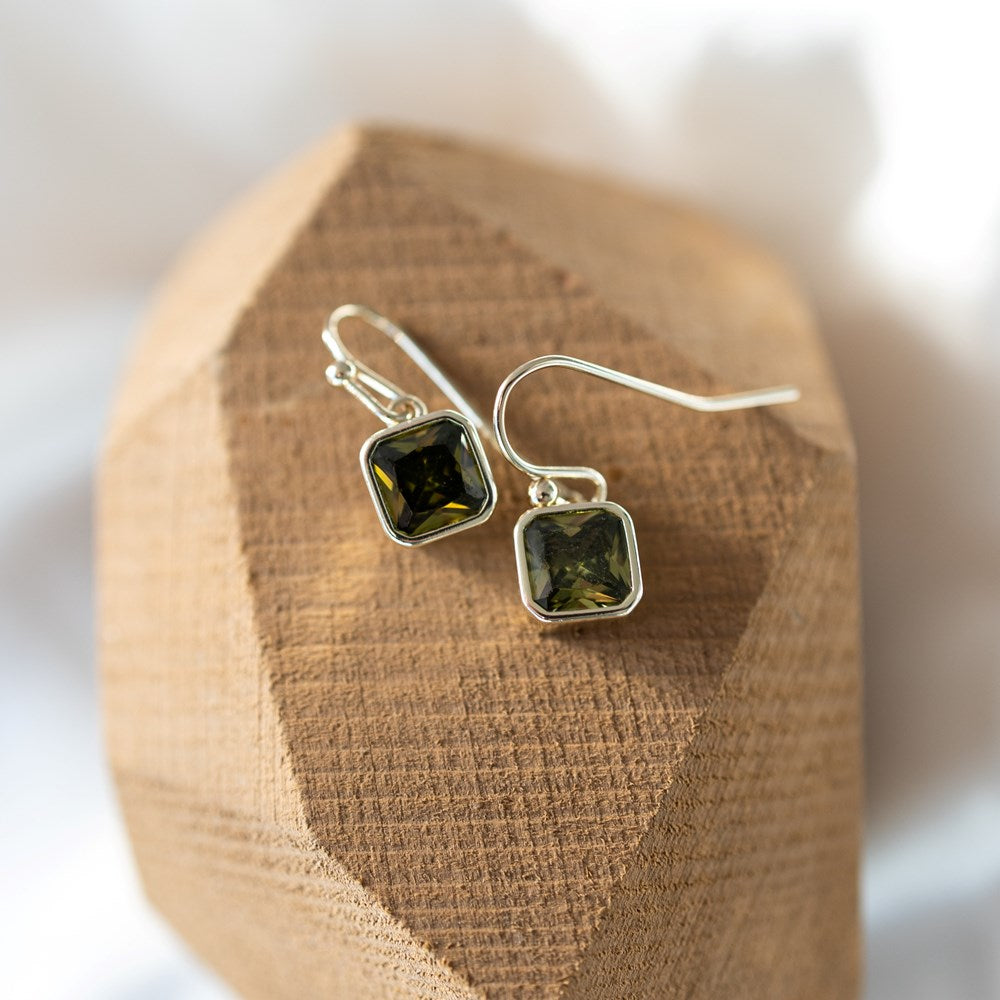 Radiance Earrings - Gold/Moss Green