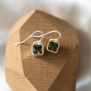 Radiance Earrings - Silver/Moss Green