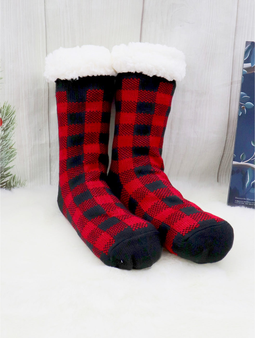 Buffalo Plaid Indoor Anti-Skid Slipper Socks