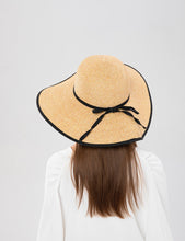 Load image into Gallery viewer, Black Tie &amp; Brimmed Sun Hat
