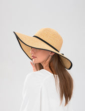 Load image into Gallery viewer, Black Tie &amp; Brimmed Sun Hat
