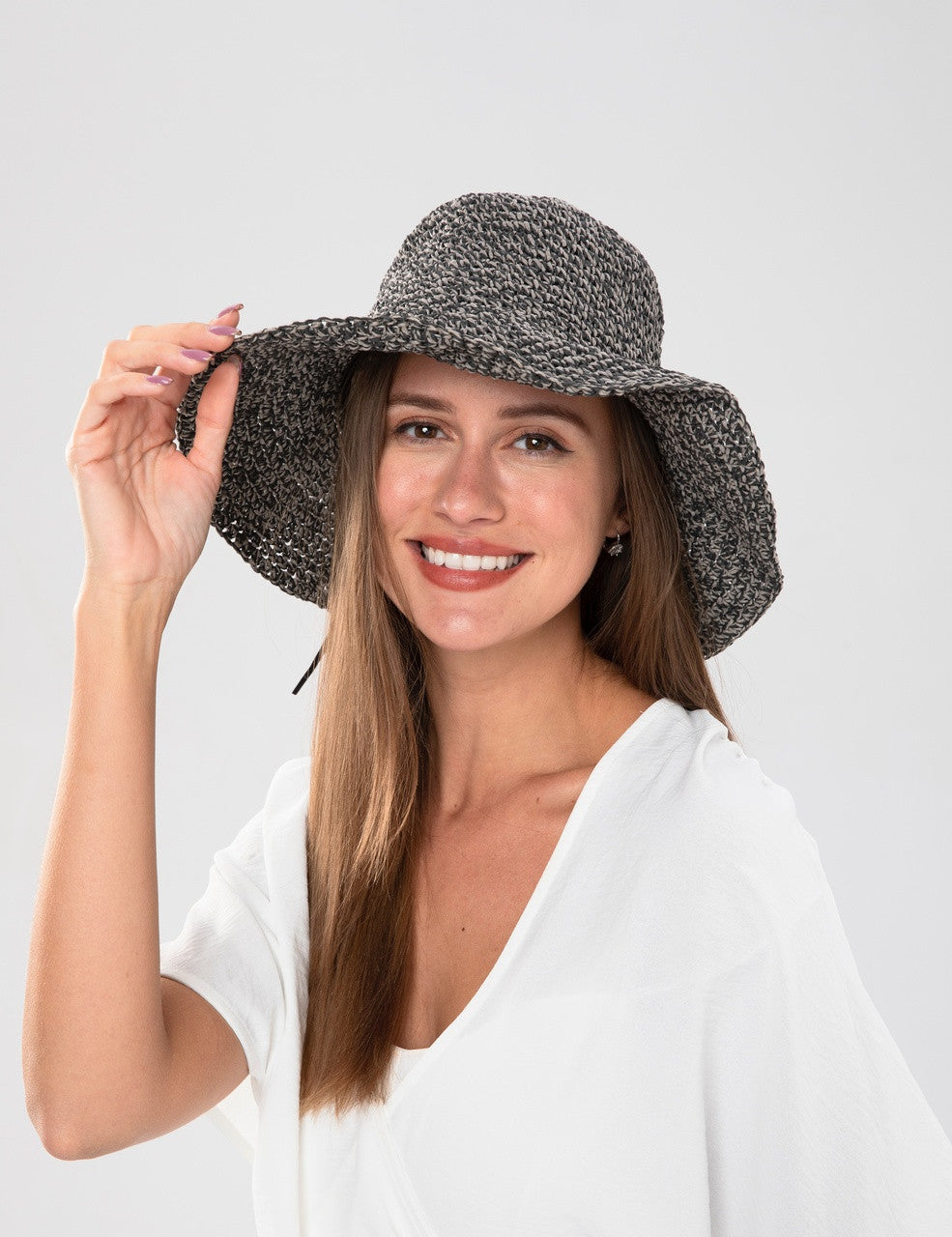 Lynne Straw Hat - Black FINAL SALE