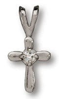 Sterling Silver Cross With Crystal Necklace