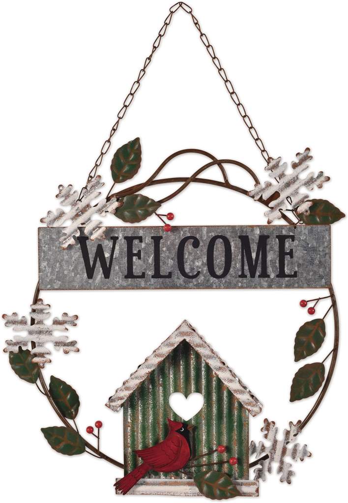 Metal Cardinal Welcome Sign