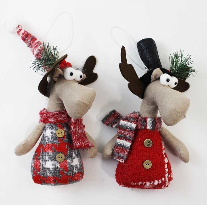 Fabric Moose Ornament - Assorted