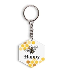Bee Happy Keychain