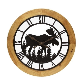 Wooden Moose Clock