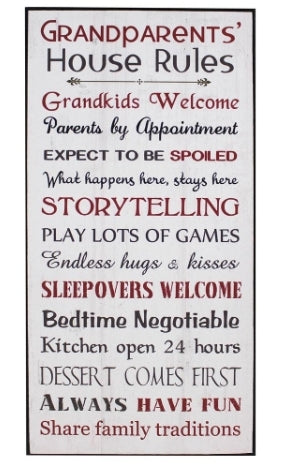 Grandparents' House Rules Sign