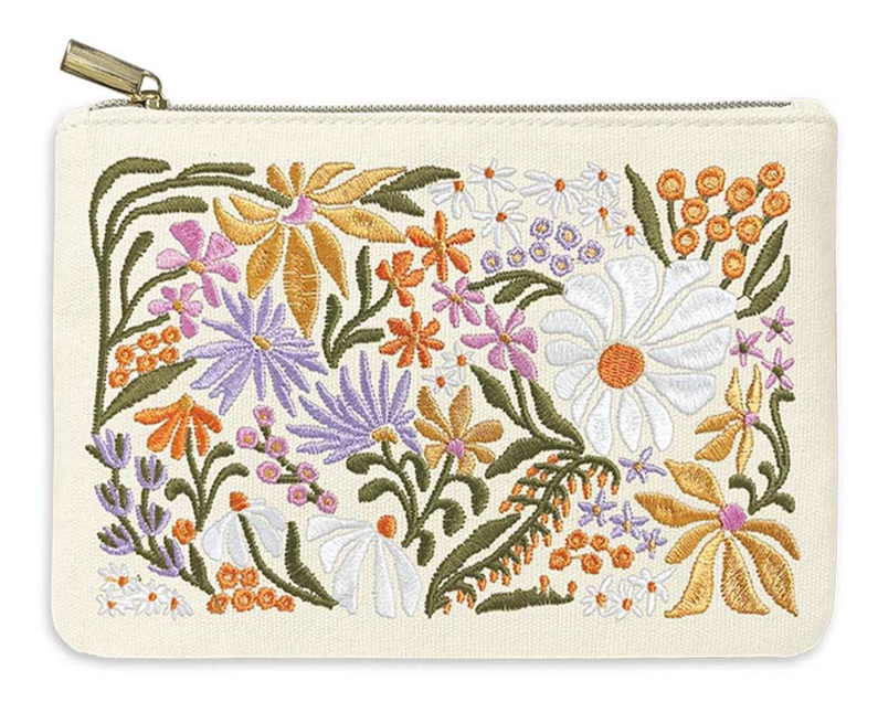 Embroidered Wildflowers Pouch