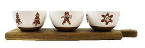 4-pc. Gingerbread Bowls On Tray