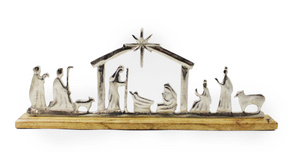 Nativity Scene On Wood Base