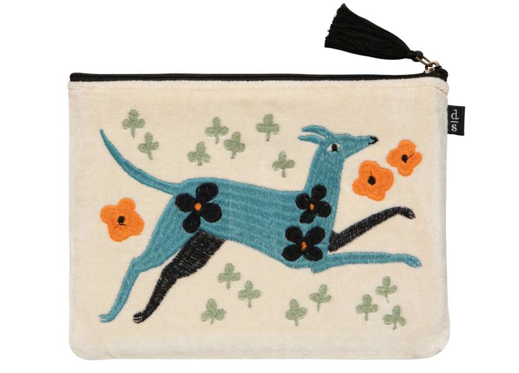 Dogwood Embroidered Flat Pouch
