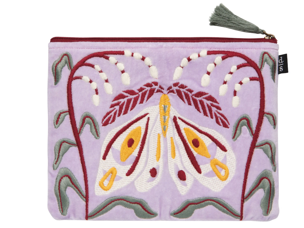 Nocturna Embroidered Flat Pouch