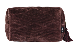 Quilted Cosmetic Bag - Fig