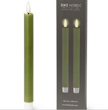 Load image into Gallery viewer, Luxlite Flameless LED Taper Candle - Green
