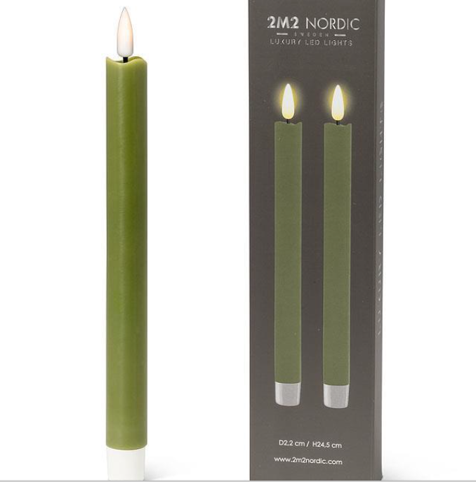 Luxlite Flameless LED Taper Candle - Green