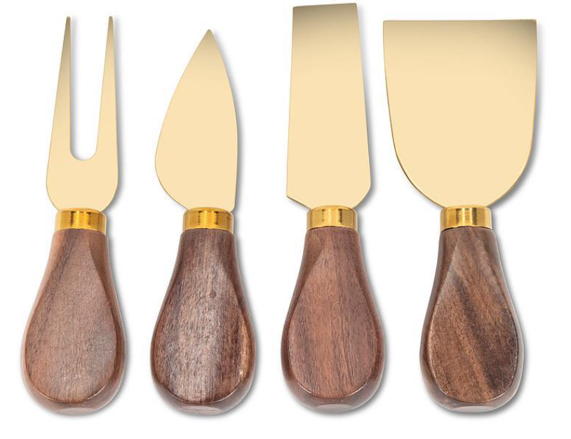 Walnut Handled Cheese Knives - Set of 4