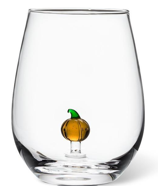 Pumpkin Stemless Wine Glass