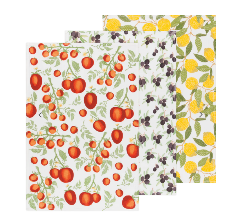 Mediterranean Bakers Floursack Dishtowels - Set of 3